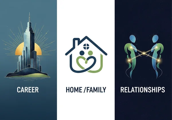 करियर, घर और रिश्ते की थीम के चित्र