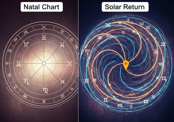 एक स्थिर जन्म कुंडली और एक गतिशील सूर्य वापसी चार्ट