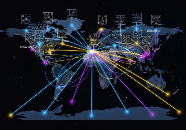 World map showing astrology chart shift based on location