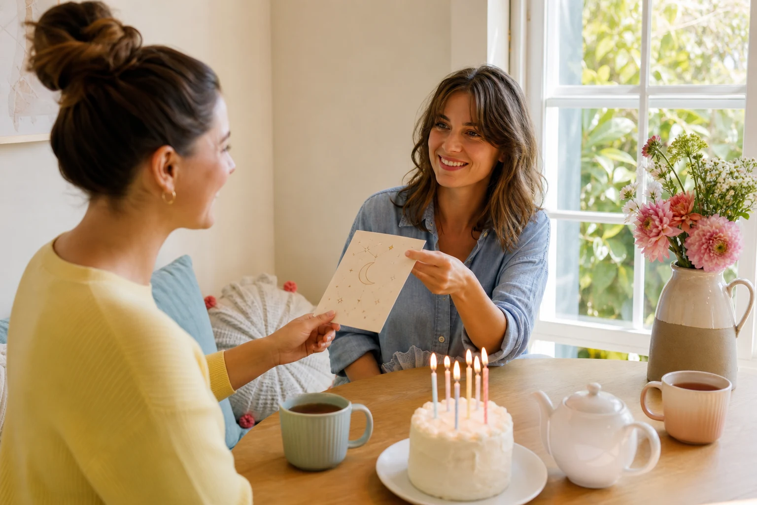 Friends sharing solar return wishes