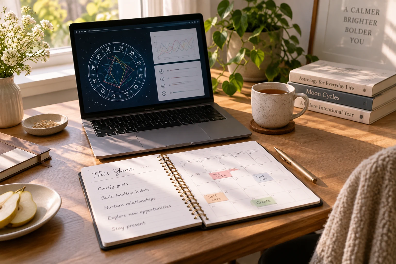 Annual astrology planning desk