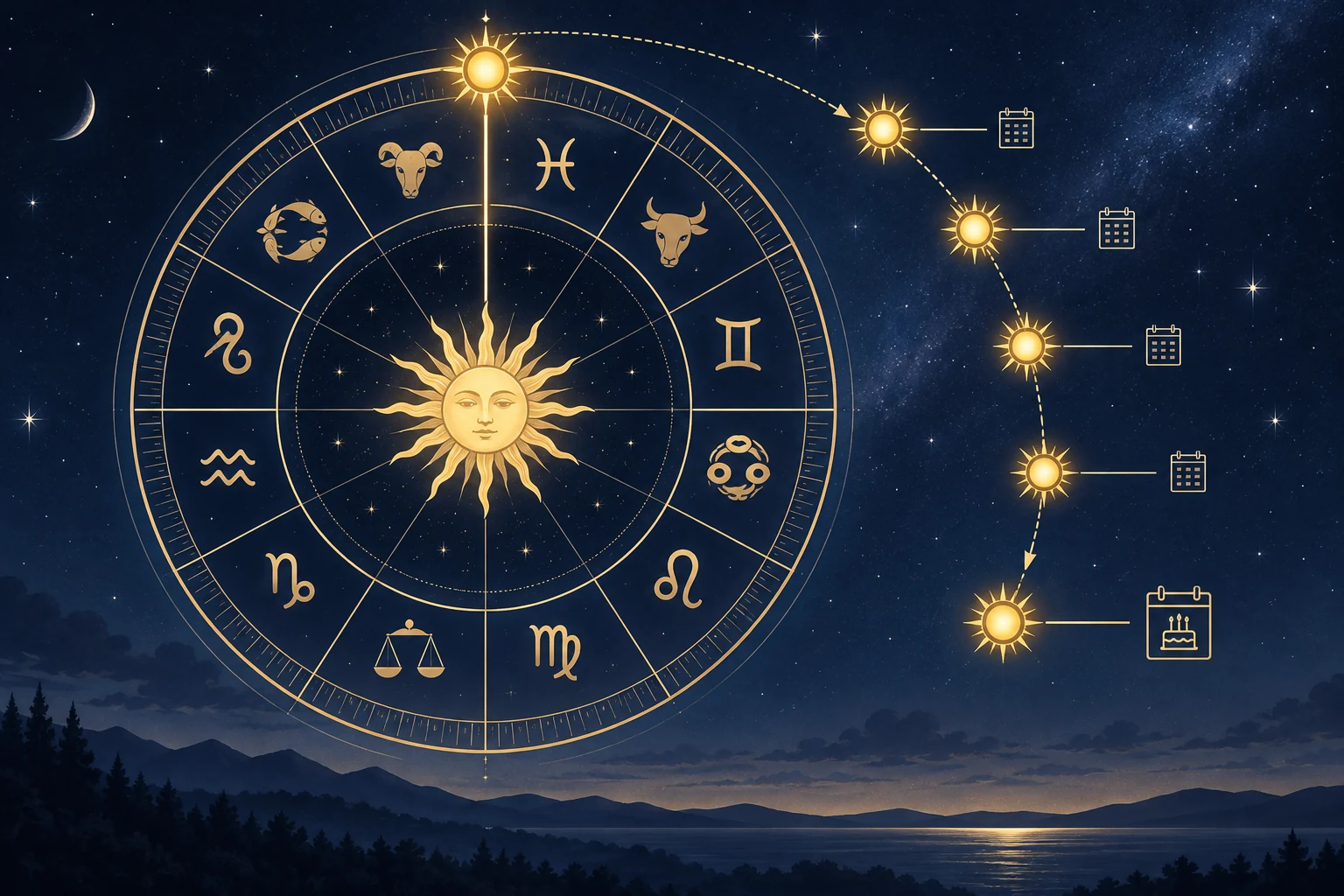 Solar return timing wheel